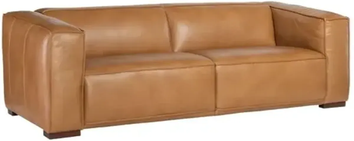 Maria Leather Sofa - Caramel - Hooker Furniture