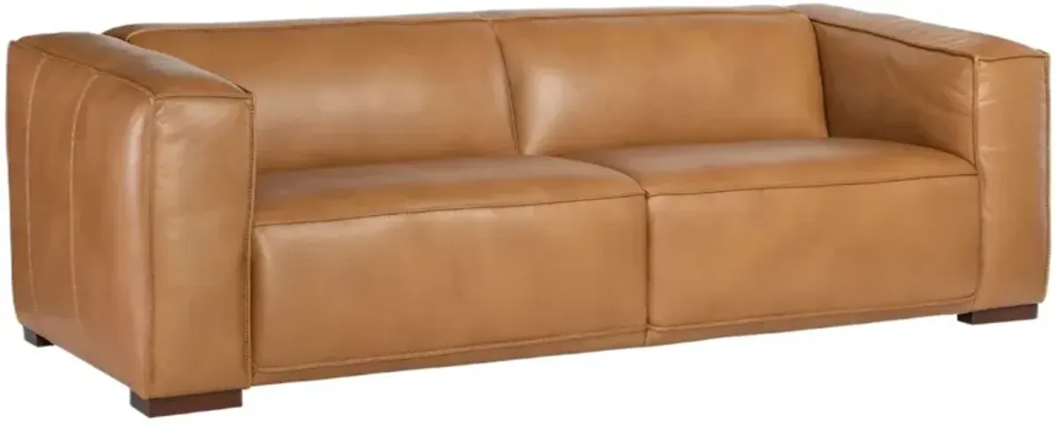 Maria Leather Sofa - Caramel - Hooker Furniture