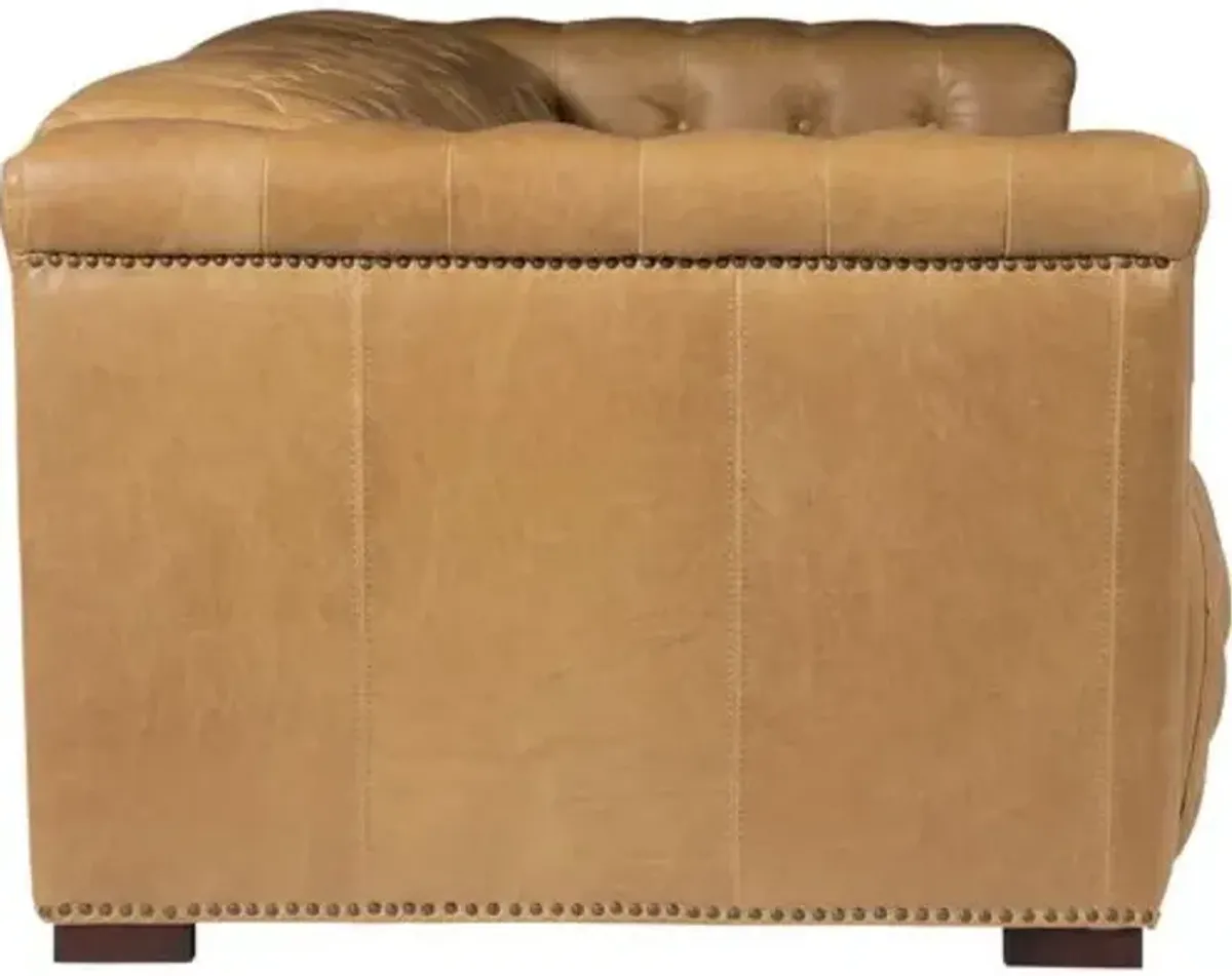 Savion 2 Over 2 Tufted Leather Sofa with Power Recliner - Hooker Furniture