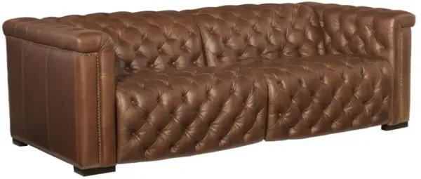 Savion 2 Over 2 Tufted Leather Sofa with Power Recliner - Hooker Furniture