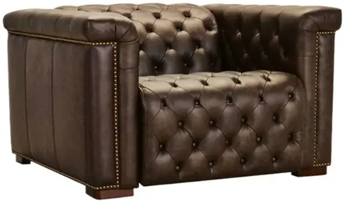 Savion Deux Leather Power Recliner - Hooker Furniture - Brown