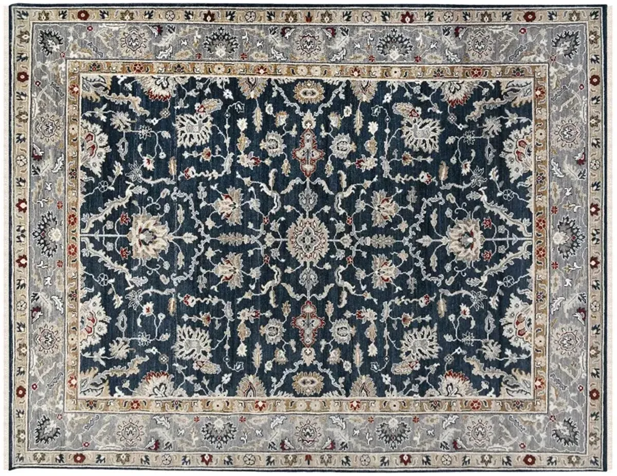 Kira Hand-Knotted Wool Rug, Sapphire