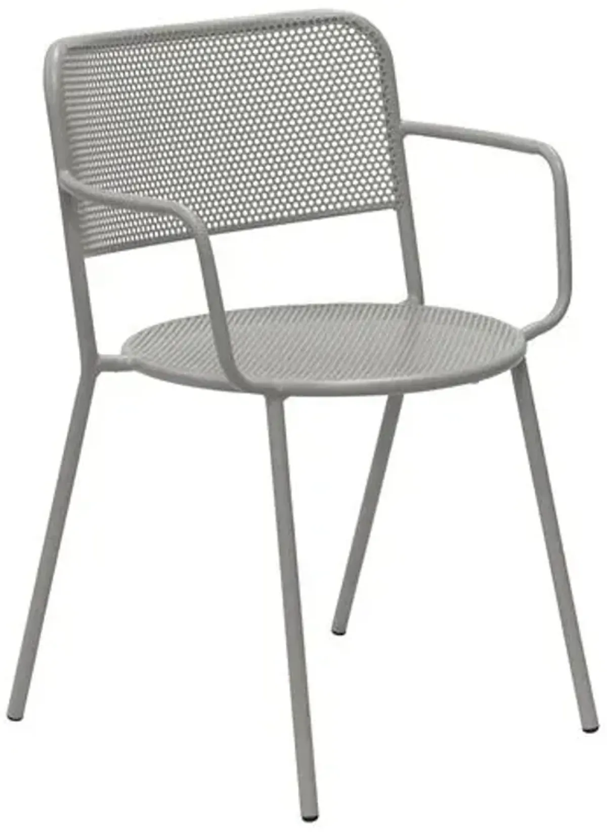 Set of 2 Ethan Outdoor Steel Stackable Armchairs - Gray