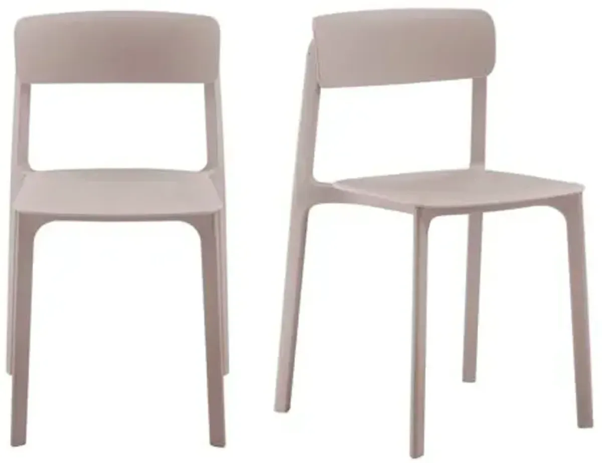 Set of 2 Perri Indoor/Outdoor Side Chairs - Brown