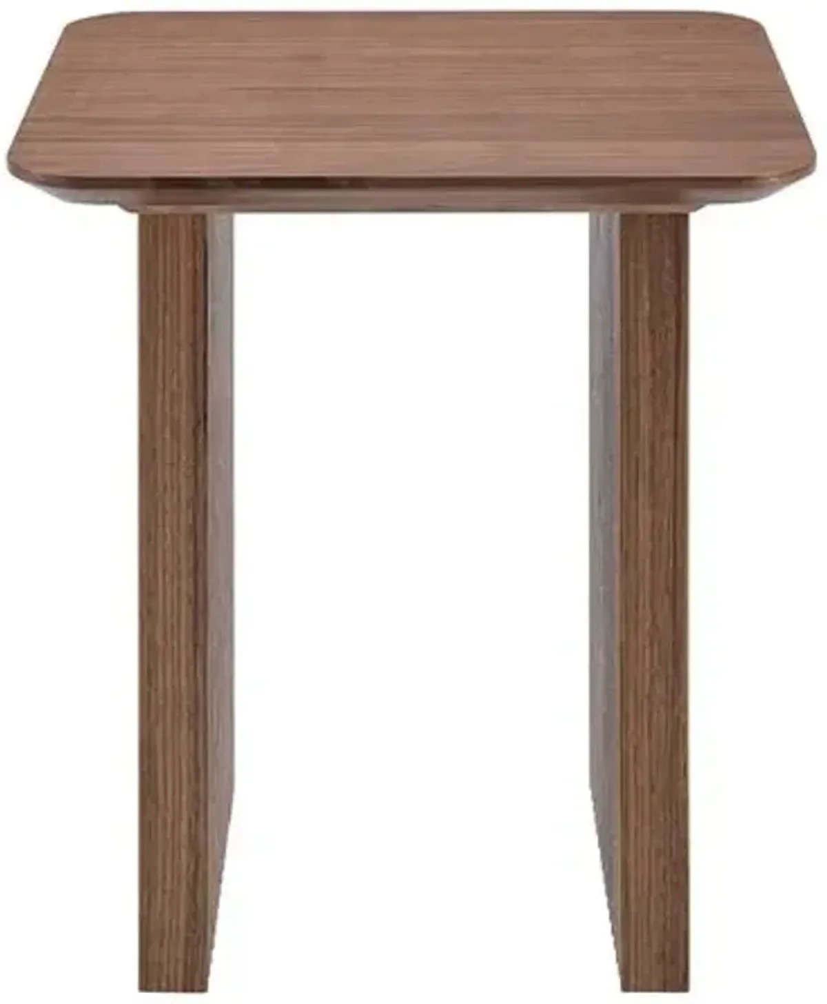 Duke 20" Fluted Side Table - Walnut - Brown