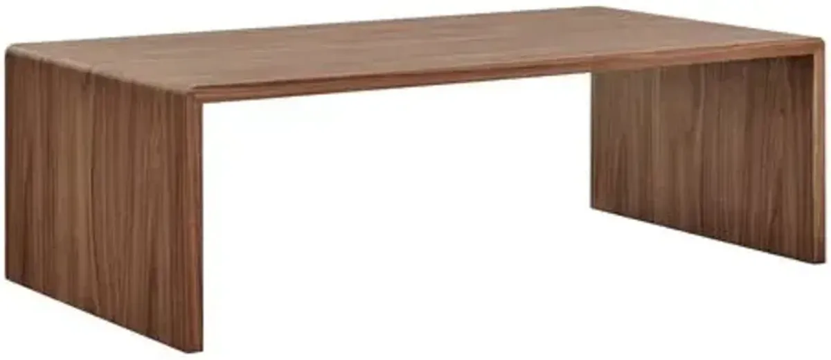 Dexter 47" Waterfall Coffee Table - Brown