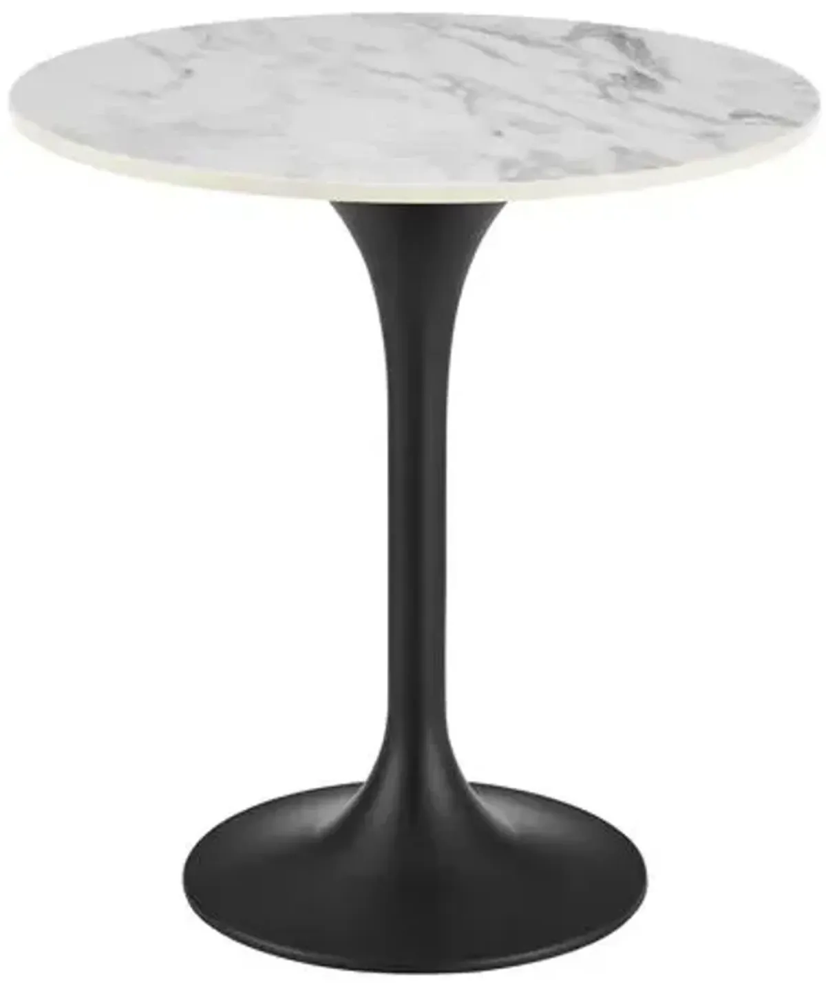 Marbelle 20" Round Tulip Side Table - White