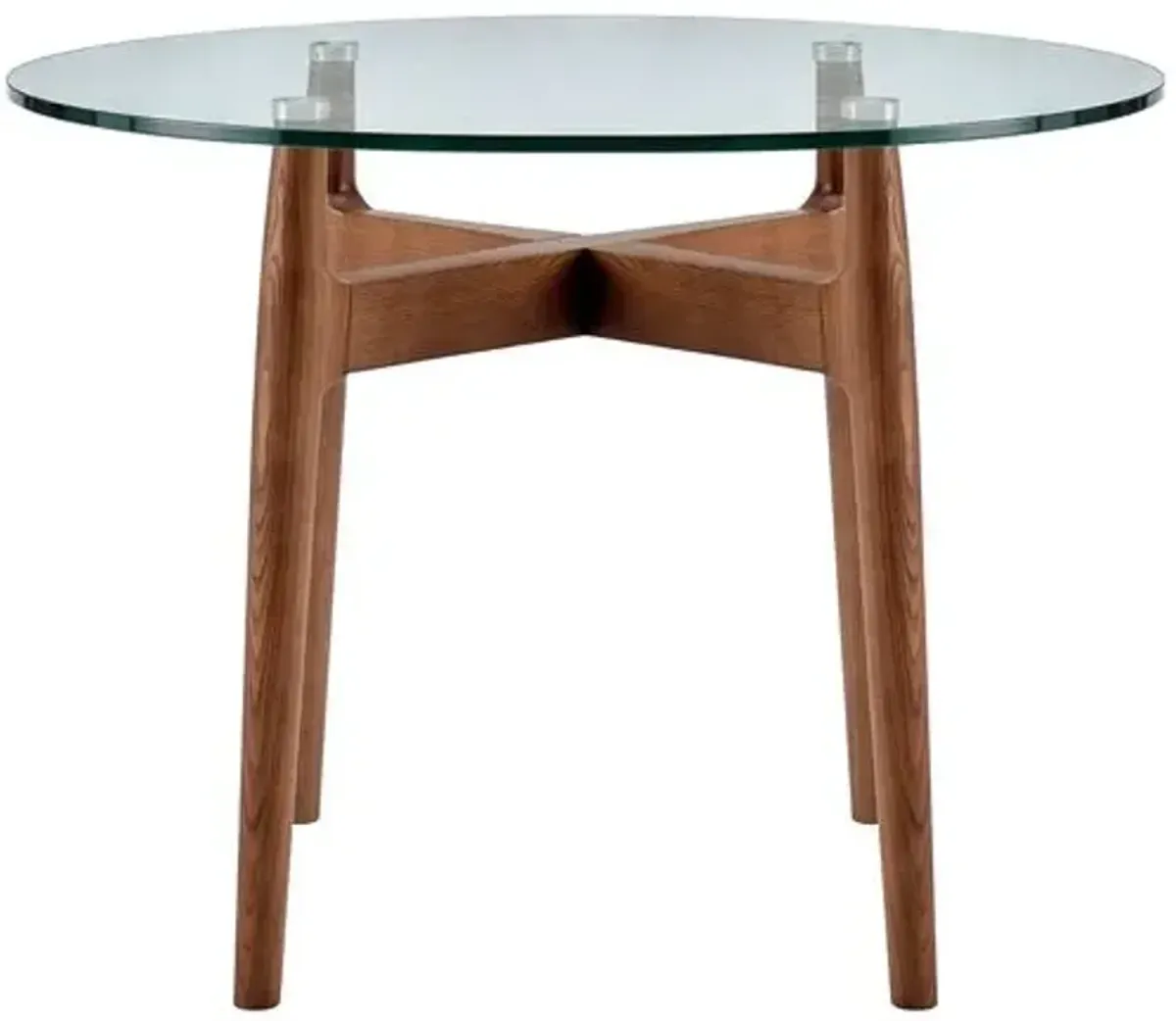 Juniper 42" Glass Top Bistro Table - Walnut - Clear