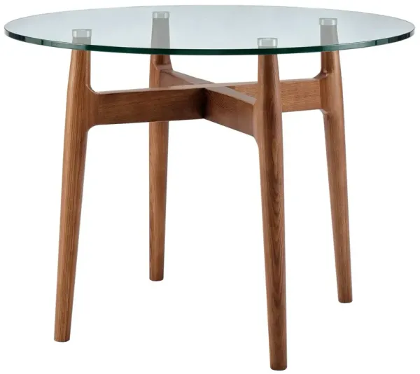 Juniper 42" Glass Top Bistro Table, Walnut