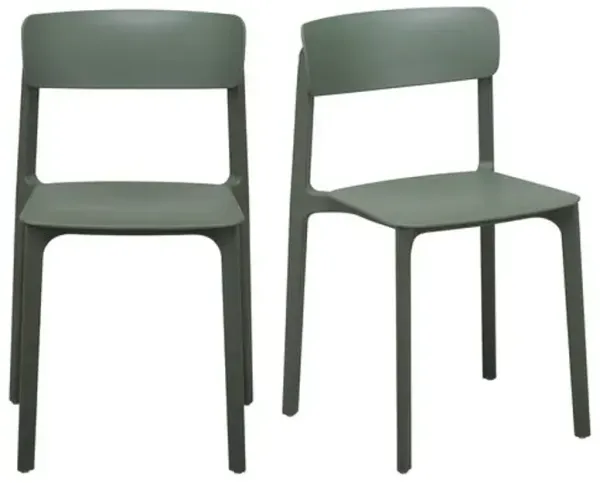 Set of 2 Perri Indoor/Outdoor Side Chairs - Green
