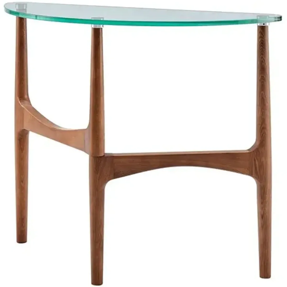 Juniper 39" Glass Top Console Table - Walnut - Clear