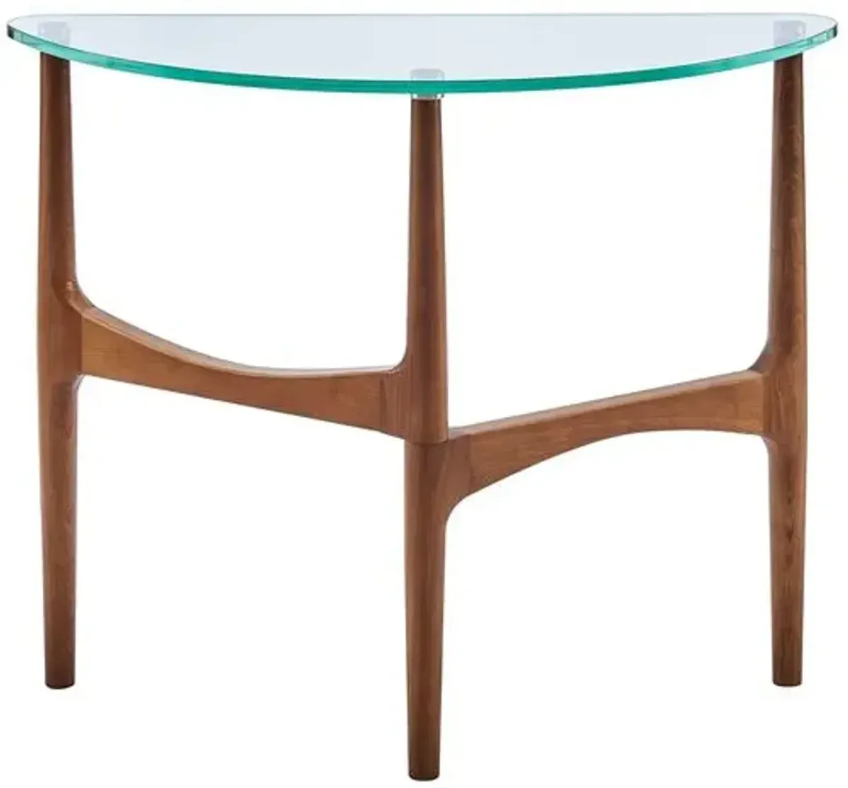 Juniper 39" Glass Top Console Table - Walnut - Clear