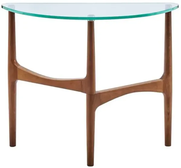 Juniper 39" Glass Top Console Table - Walnut - Clear