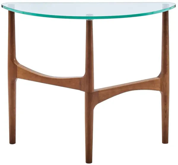 Juniper 39" Glass Top Console Table, Walnut