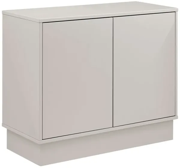 Ashford 2-Door Cabinet, High Gloss Warm Gray