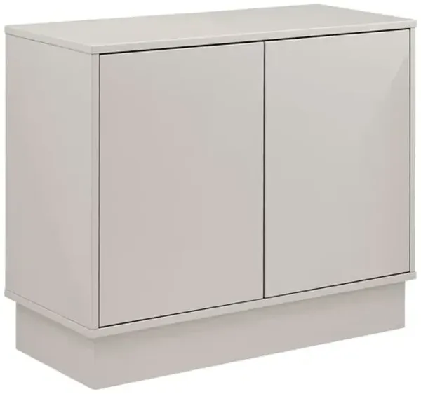 Ashford 2-Door Cabinet - High Gloss Warm Gray