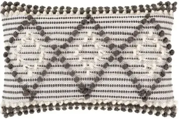 Aldoria Diamond 14"x22" Lumbar Pillow - Charcoal