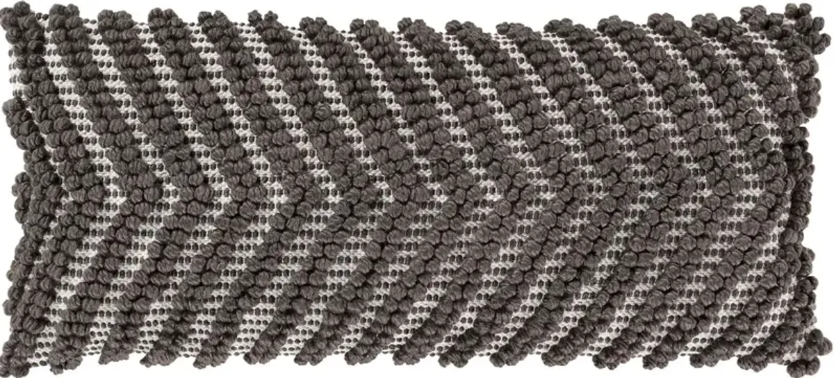 Aldoria Arrow 14"x32" Lumbar Pillow, Charcoal