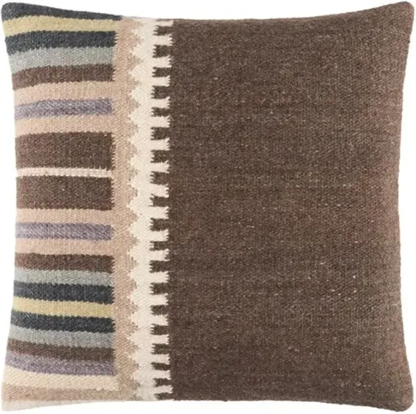 Eshira Split Pattern Accent Pillow - Brown