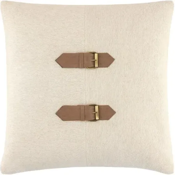 Harkin Buckle Accent Pillow - Cream