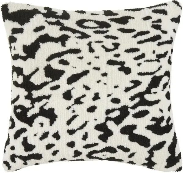 Denira Leopard Accent Pillow, Black/White