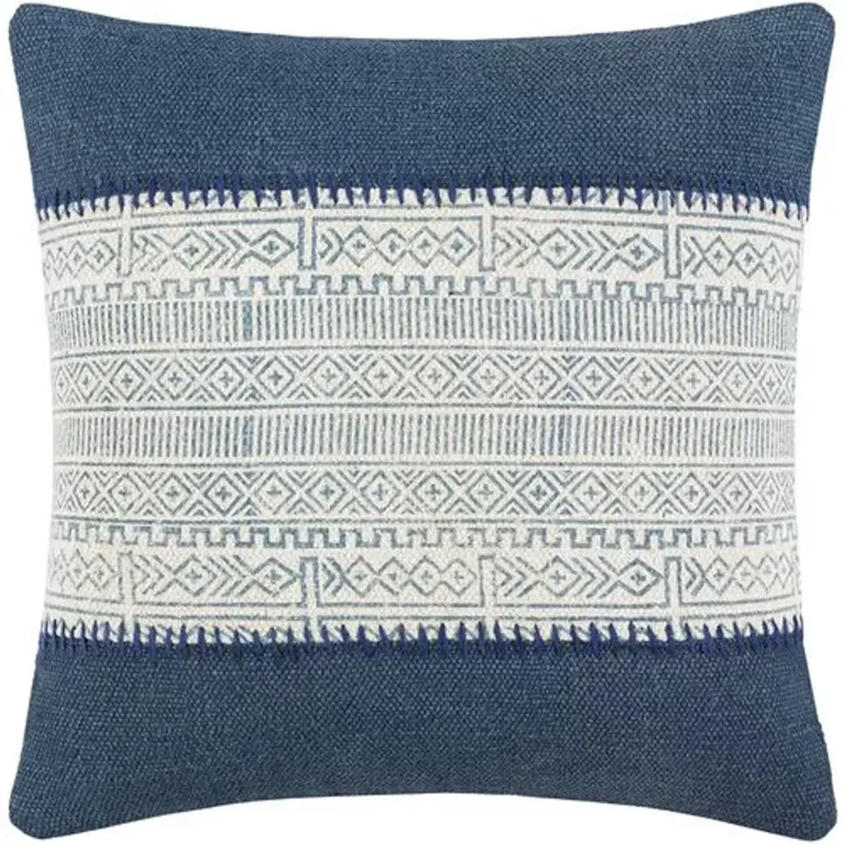 Roanna Patchwork Accent Pillow - Cream/Blue