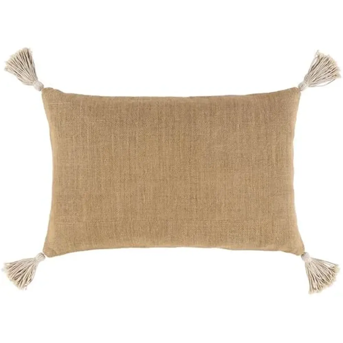 Elenira 14"x22" Lumbar Pillow w/Tassels - Brown