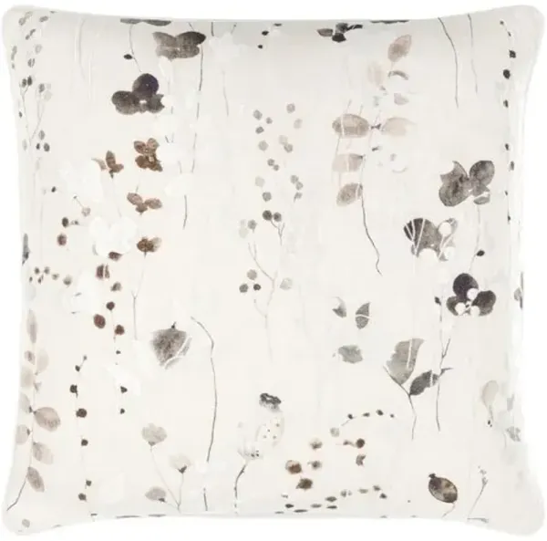 Lulabelle Watercolor Faded Floral Accent Pillow - Cream
