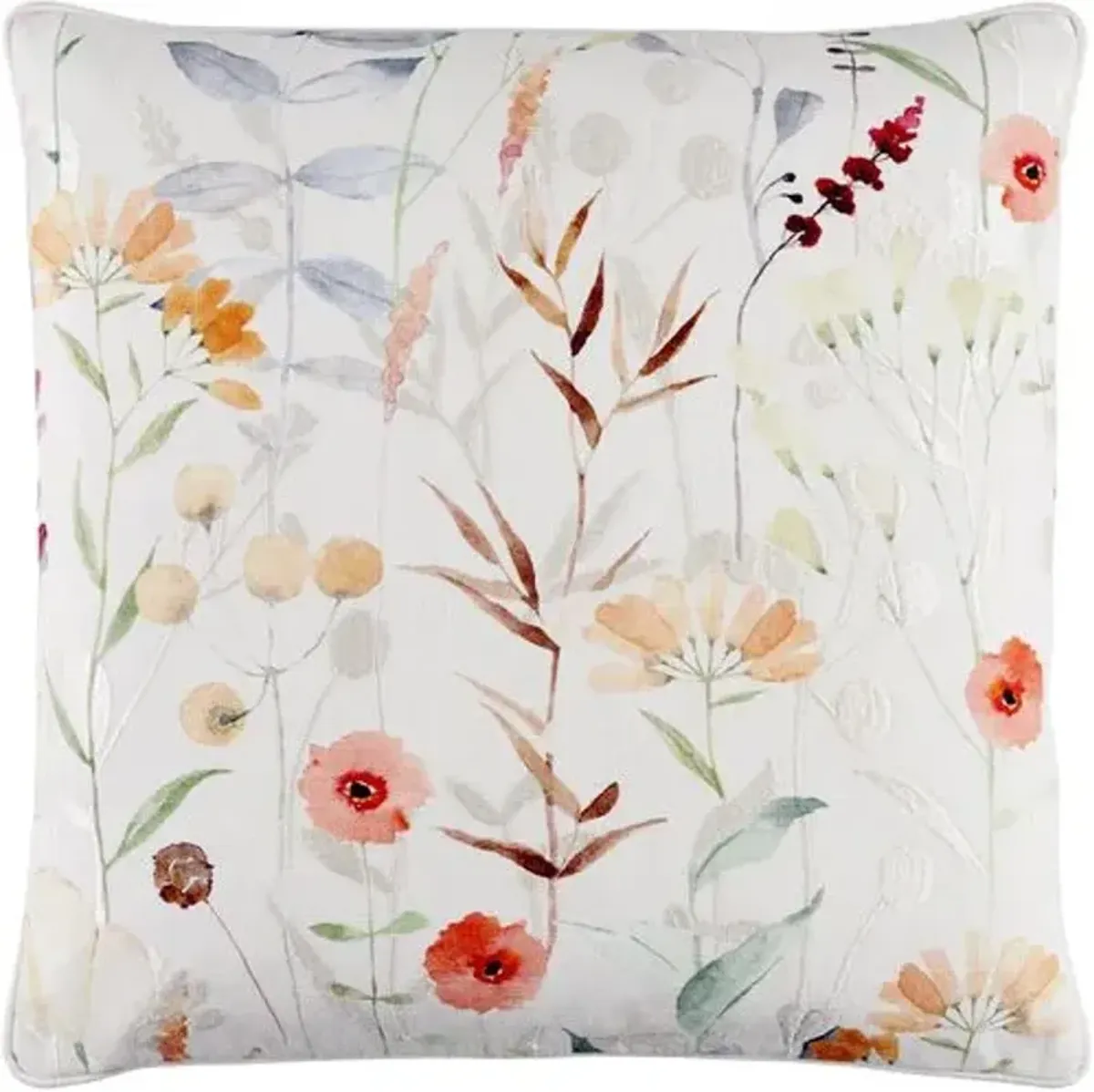Lulabelle Watercolor Garden Accent Pillow - Off-White