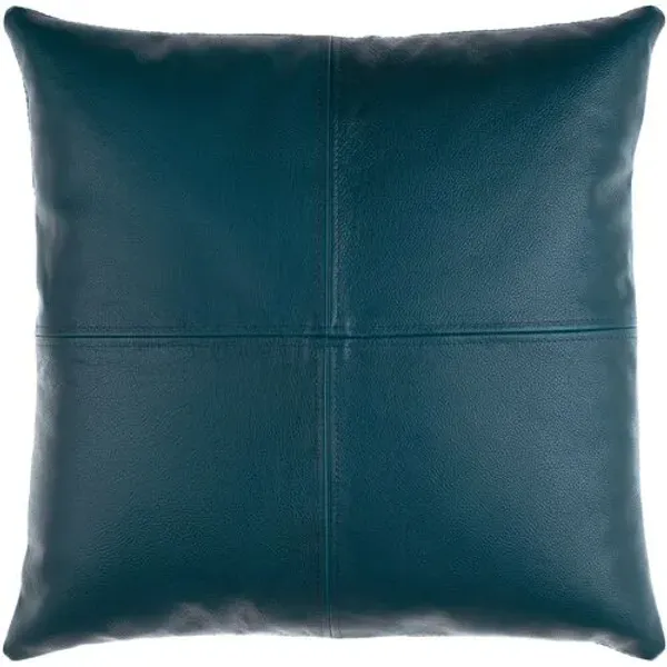 Elvaris 20"x20" Leather Accent Pillow