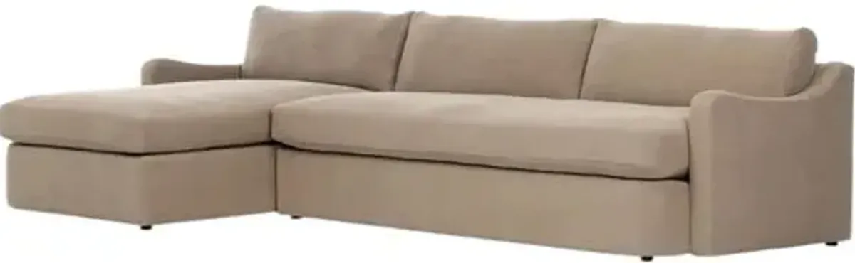 Aurelia 2-Piece Linen Sectional - Amber Lewis x Four Hands - Beige