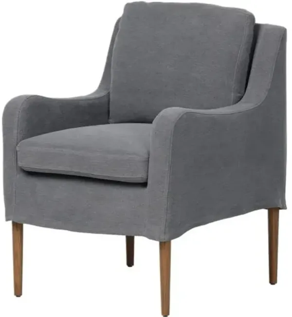 Aurelia Linen Slipcover Dining Chair - Amber Lewis x Four Hands - Blue