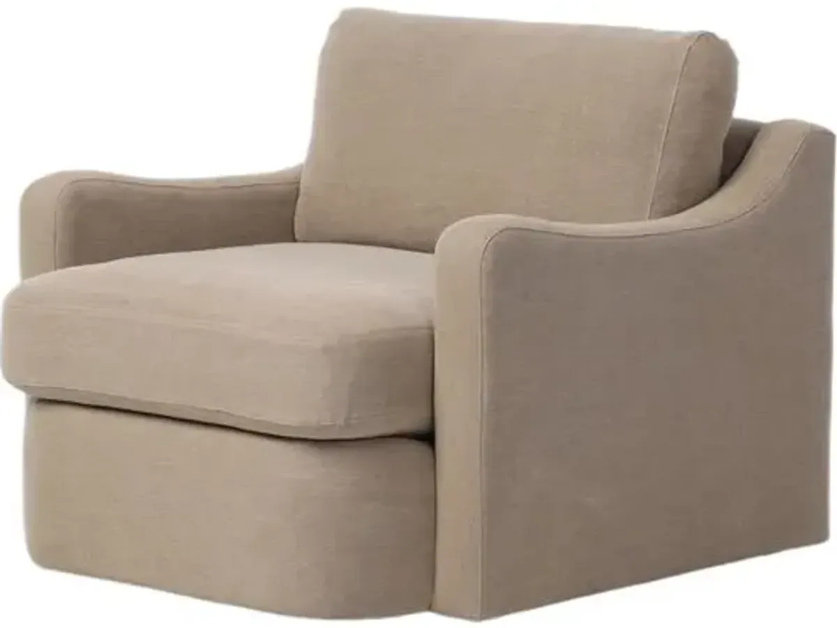Aurelia Linen Swivel Chair - Amber Lewis x Four Hands
