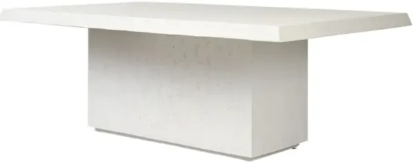 Avila 84" Outdoor Rectangular Concrete Dining Table, Aged White