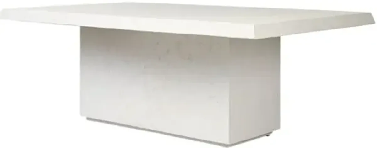Avila 84" Outdoor Rectangular Concrete Dining Table - Aged White - Amber Lewis x Four Hands