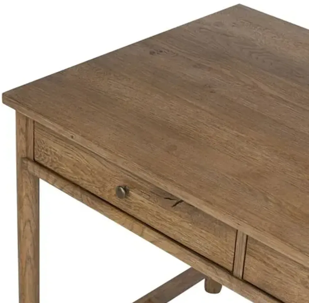 Bari 3-Drawer Desk - Warm Natural Oak - Amber Lewis x Four Hands - Brown