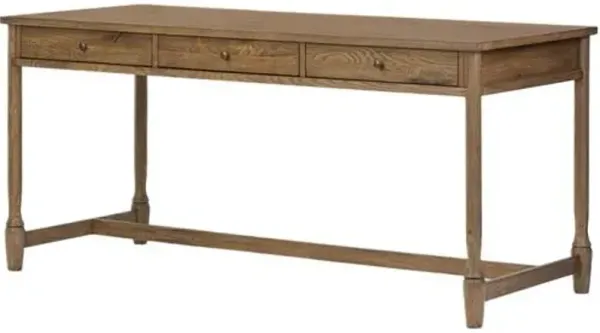 Bari 3-Drawer Desk - Warm Natural Oak - Amber Lewis x Four Hands - Brown