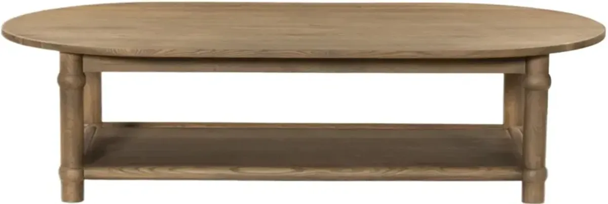 Charnes Oval Coffee Table, Warm Natural Oak