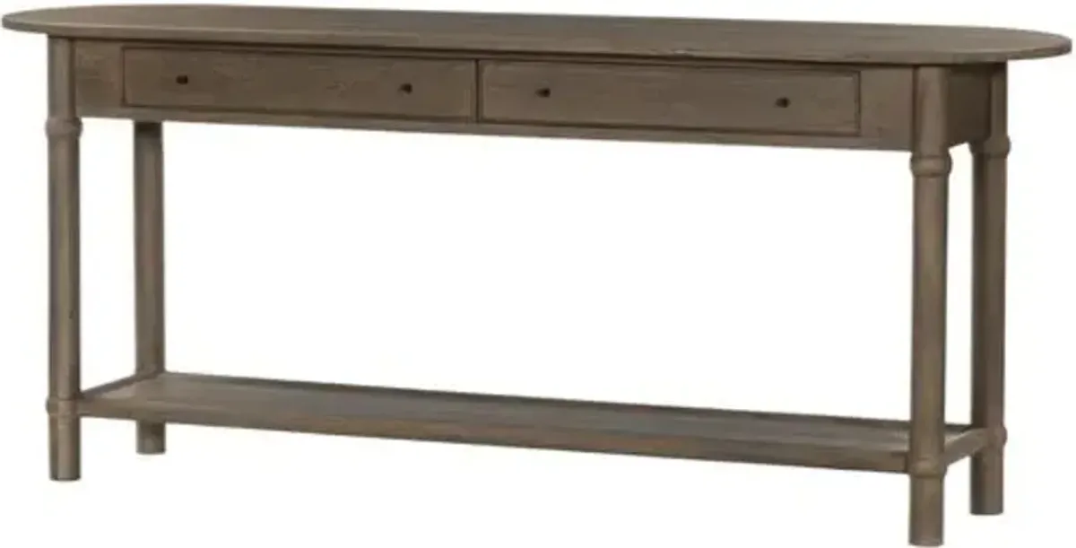 Charnes 2-Drawer Console Table - Warm Natural Oak - Amber Lewis x Four Hands - Brown