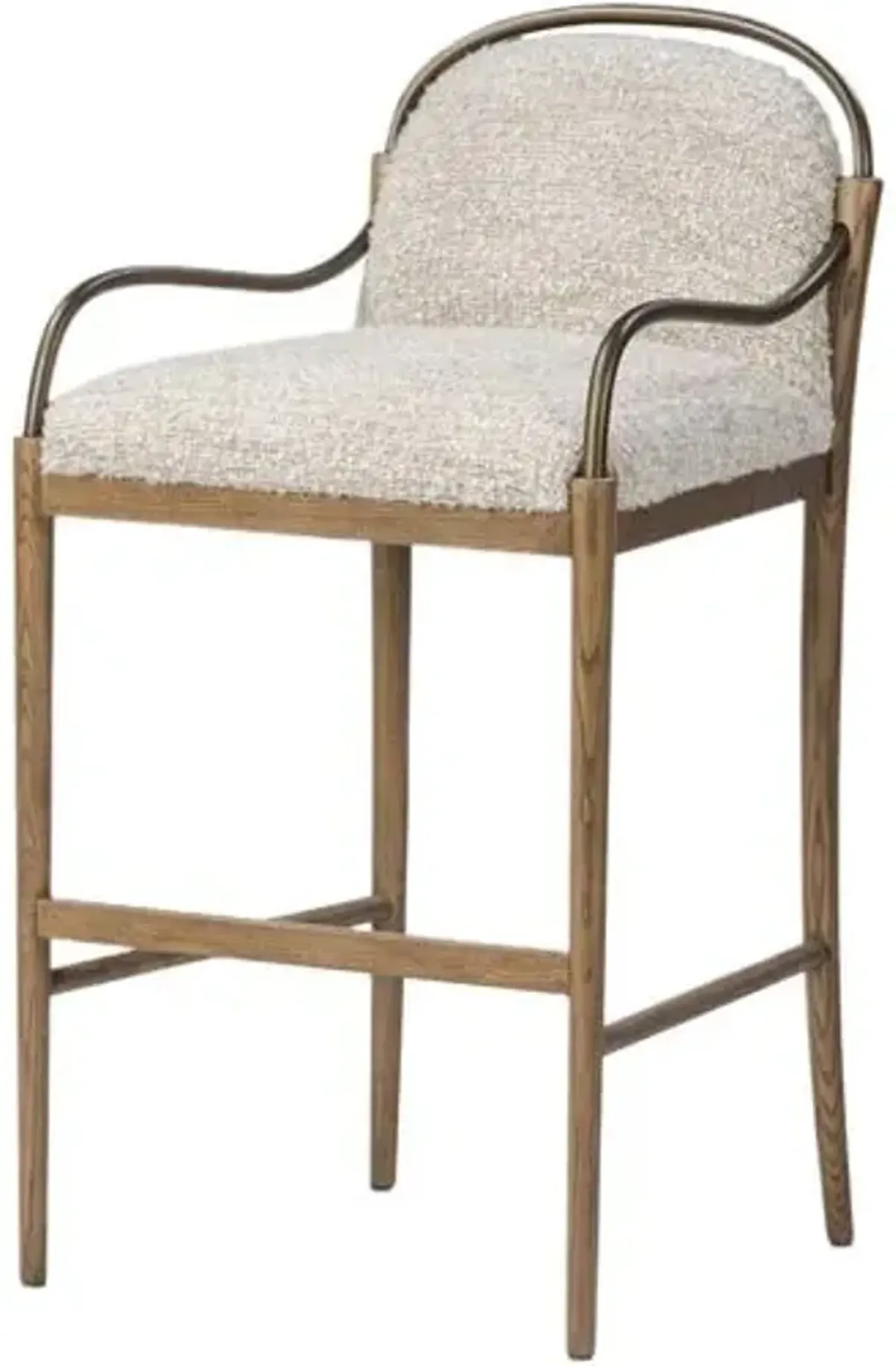 Demi Ash Wood Iron Bar Stool - Ivan Stone - Amber Lewis x Four Hands - Gray