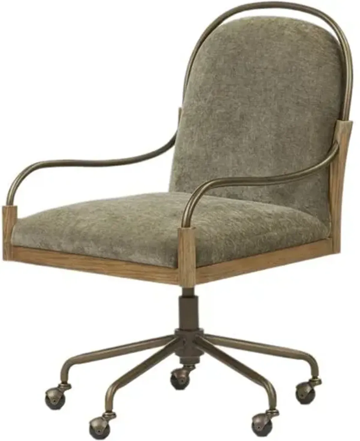 Demi Iron Desk Chair - Malmo Olive - Amber Lewis x Four Hands - Green