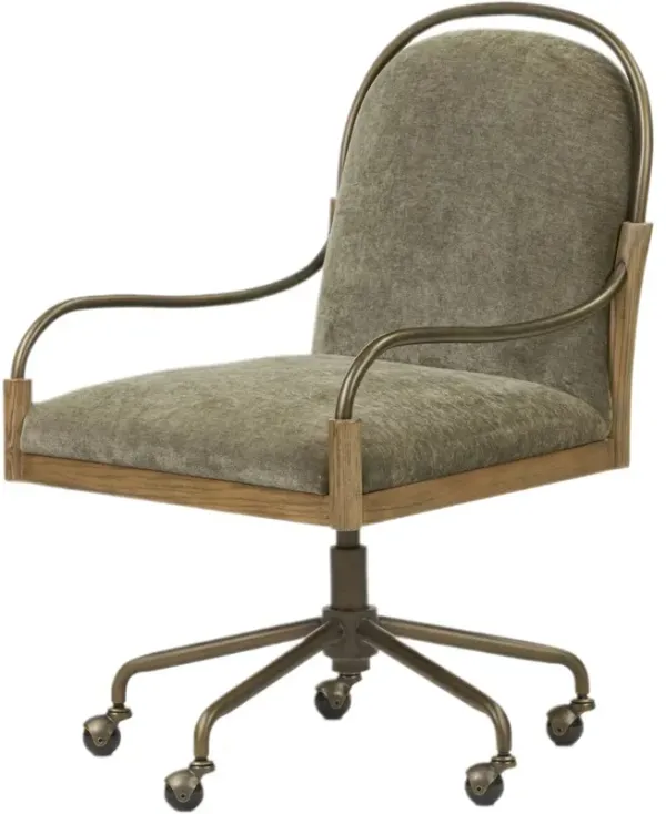 Demi Iron Desk Chair, Malmo Olive