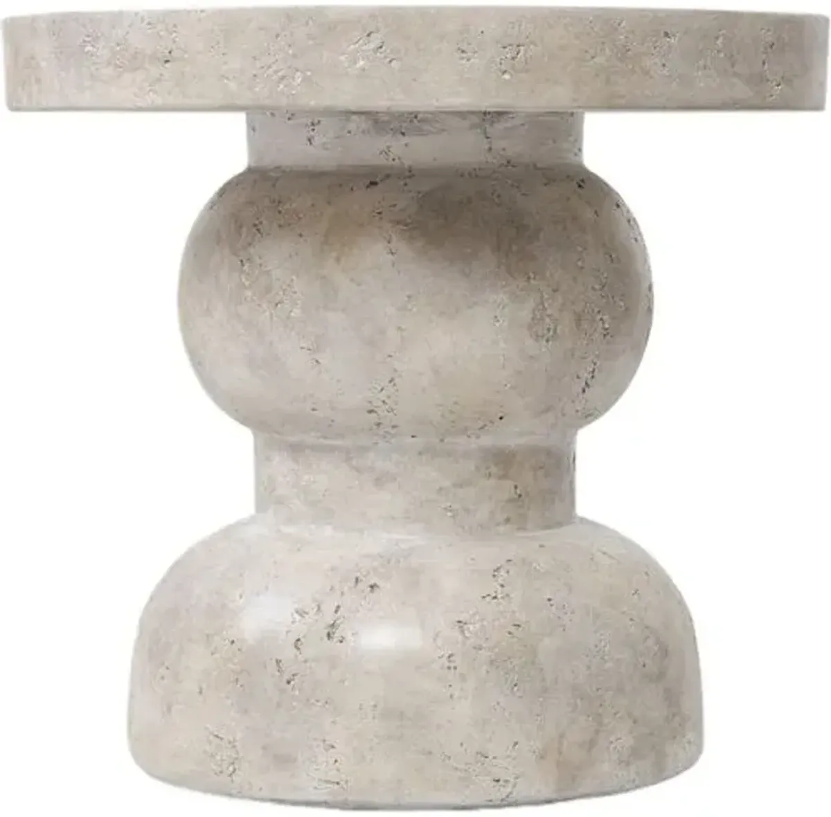 Rivero Concrete Outdoor End Table - Aged Fog - Amber Lewis x Four Hands - Gray