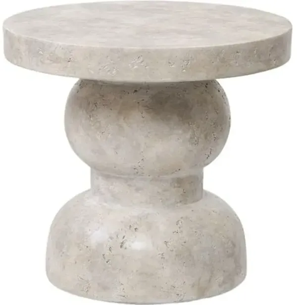 Rivero Concrete Outdoor End Table - Aged Fog - Amber Lewis x Four Hands - Gray