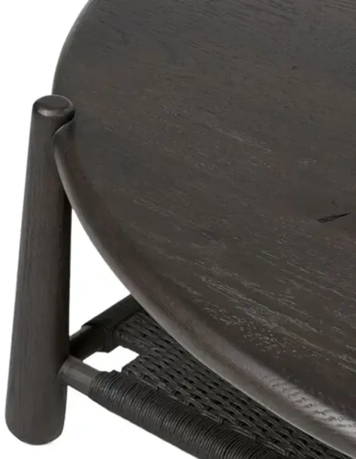 Salvador Round Oak Coffee Table - Amber Lewis x Four Hands - Black