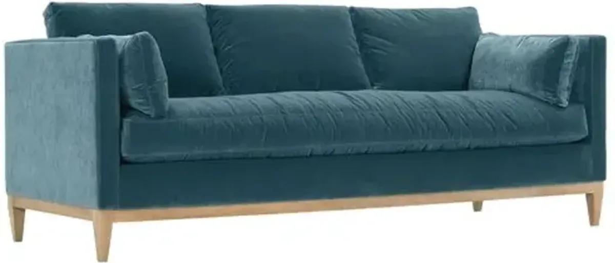 Elodie Velvet Bench-Seat Sofa