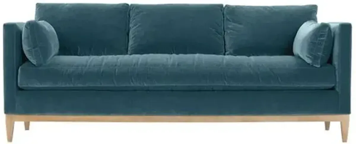 Elodie Velvet Bench-Seat Sofa