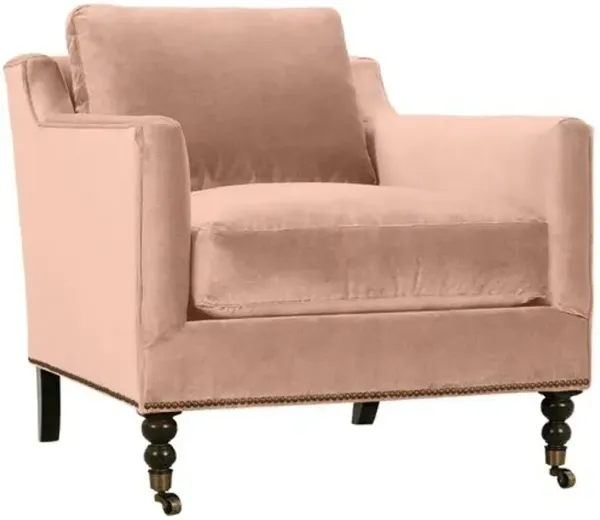 Margot Velvet Accent Chair - Pink, Comfortable, Durable, Velvet Upholstery, Cushioned