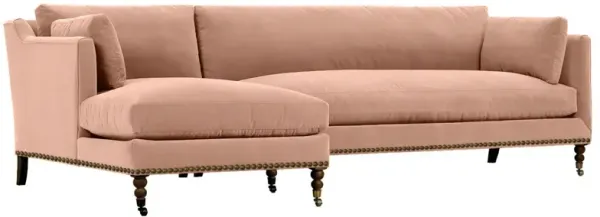 Margot Velvet Sectional Chaise - Pink - Comfortable, Sturdy, Stylish