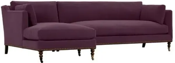 Margot Velvet Sectional Chaise - Purple - Comfortable, Sturdy, Stylish